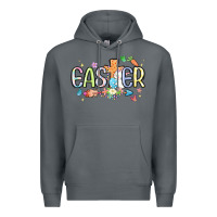 Rock easter cross with bunny Premium Hoodie - MaliasSmallBusiness