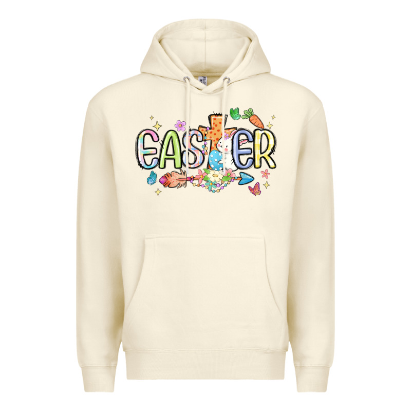 Easter Cross With Bunny Premium Hoodie by MaliasSmallBusiness | Teevron