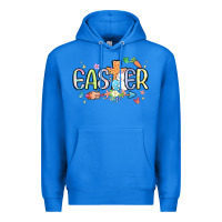 True Royal easter cross with bunny Premium Hoodie - MaliasSmallBusiness