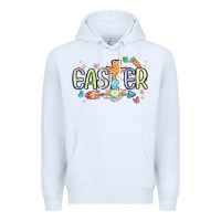 White easter cross with bunny Premium Hoodie - MaliasSmallBusiness