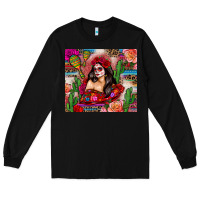 Black mexico girl serape Long Sleeve Tee - Zillion Design Studio