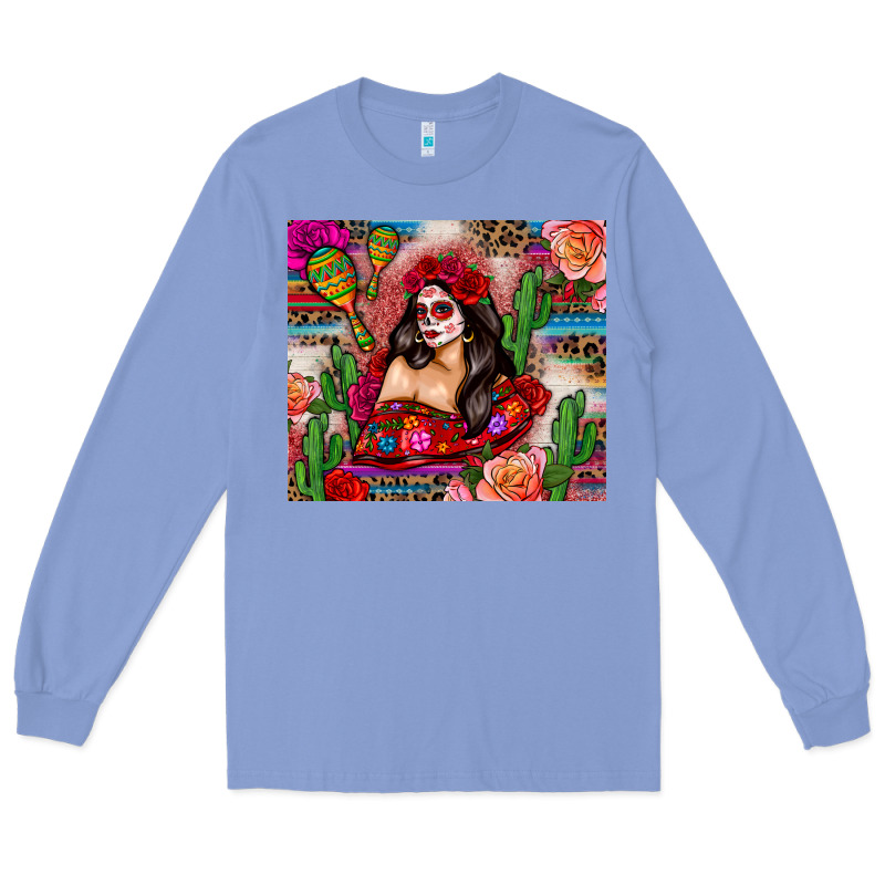 Mexico Girl Serape Long Sleeve Tee by Zillion Design Studio | Teevron
