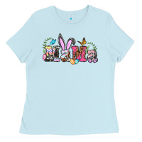 Baby Blue easter bunny mama Ladies Tee - BarkalooDesign