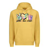 Antique Gold peace love peeps Premium Hoodie - MaliasSmallBusiness