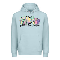 Blue Mist peace love peeps Premium Hoodie - MaliasSmallBusiness