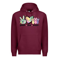 Burgundy peace love peeps Premium Hoodie - MaliasSmallBusiness