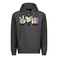 Charcoal Heather peace love peeps Premium Hoodie - MaliasSmallBusiness