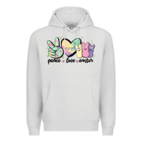Dove Grey peace love peeps Premium Hoodie - MaliasSmallBusiness