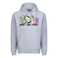 Heather Grey peace love peeps Premium Hoodie - MaliasSmallBusiness