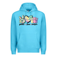 Ocean Blue peace love peeps Premium Hoodie - MaliasSmallBusiness