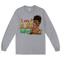 Heather Grey i am black history afro black woman juneteenth Long Sleeve Tee - texasbilliewilder