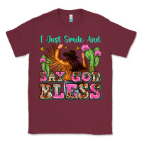 Burgundy i just smile and say god bless Classic Tee - Zillion Design Studio