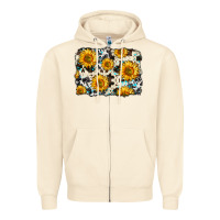 Sandshell cowhide sunflower pattern Zipper Hoodie - Zillion Design Studio