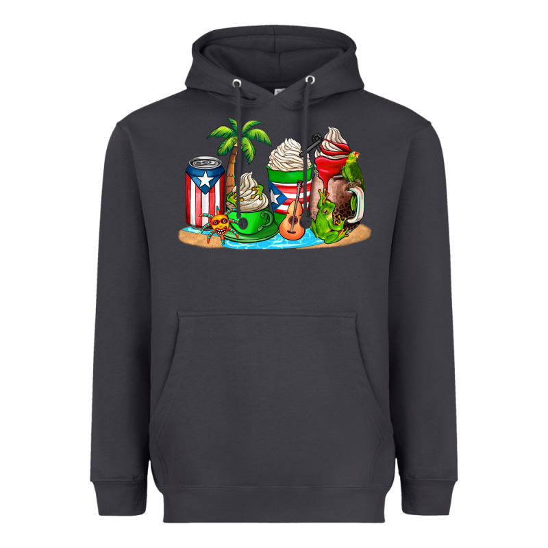 Puerto Rico Coffee Cups Heavyweight Hoodie by AdoDesignShop | Teevron