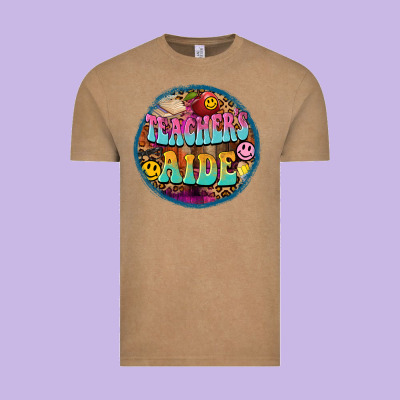 Western Groovy Teachers Aide Vintage Tee Designed By Barkaloodesign
