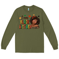 Army Green i am black history afro girl Long Sleeve Tee - texasbilliewilder