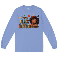 Colony Blue i am black history afro girl Long Sleeve Tee - texasbilliewilder