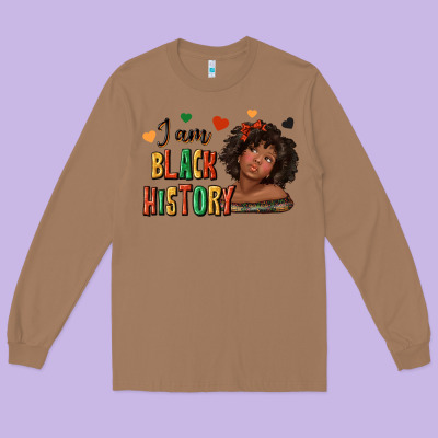 Long Sleeve Tee i am black history afro girl