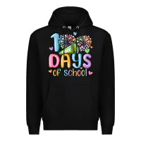 Black 100 days of school cheer Premium Hoodie - MaliasSmallBusiness