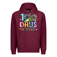 Burgundy 100 days of school cheer Premium Hoodie - MaliasSmallBusiness