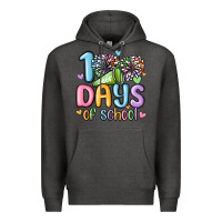Charcoal Heather 100 days of school cheer Premium Hoodie - MaliasSmallBusiness