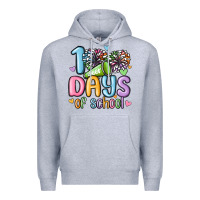 Heather Grey 100 days of school cheer Premium Hoodie - MaliasSmallBusiness