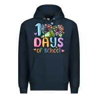 Navy 100 days of school cheer Premium Hoodie - MaliasSmallBusiness