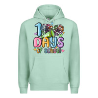 Seafoam 100 days of school cheer Premium Hoodie - MaliasSmallBusiness