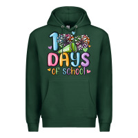 Sports Green 100 days of school cheer Premium Hoodie - MaliasSmallBusiness