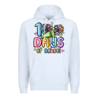 White 100 days of school cheer Premium Hoodie - MaliasSmallBusiness
