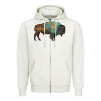 Aztec Bison Zipper Hoodie | Teevron