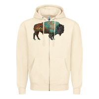 Sandshell aztec bison Zipper Hoodie - RanaPortraitStore