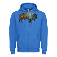 True Royal aztec bison Zipper Hoodie - RanaPortraitStore