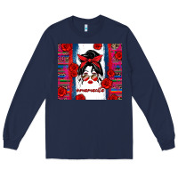 Navy mamacita serape Long Sleeve Tee - Zillion Design Studio