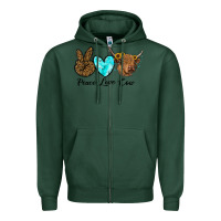 Sports Green peace love cow Zipper Hoodie - RanaPortraitStore