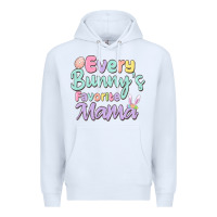 White every bunny's favorite mama Premium Hoodie - MaliasSmallBusiness