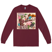 Burgundy yeehaw western Long Sleeve Tee - Zillion Design Studio