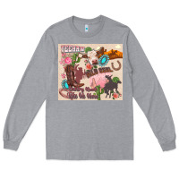 Heather Grey yeehaw western Long Sleeve Tee - Zillion Design Studio