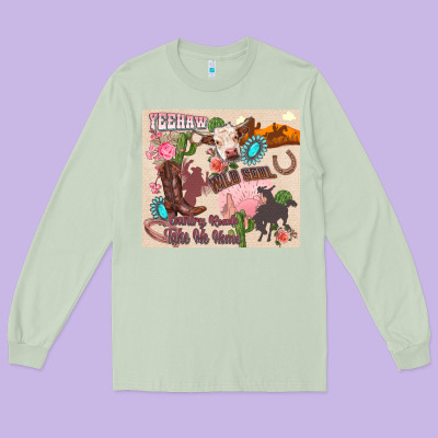 Yeehaw Western Long Sleeve Tee Designed By Zillion Design Studio