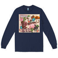 Navy yeehaw western Long Sleeve Tee - Zillion Design Studio