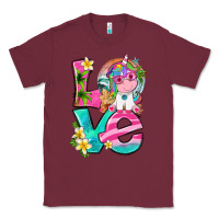 Burgundy love summer unicorn Classic Tee - texasbilliewilder