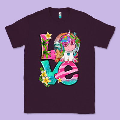 Love Summer Unicorn Classic Tee Designed By Texasbilliewilder
