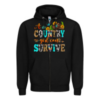 Black a country girl can survive Zipper Hoodie - Zillion Design Studio