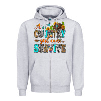 Heather Grey a country girl can survive Zipper Hoodie - Zillion Design Studio