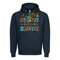 Navy a country girl can survive Zipper Hoodie - Zillion Design Studio