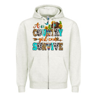 Oatmeal Heather a country girl can survive Zipper Hoodie - Zillion Design Studio