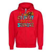 Red a country girl can survive Zipper Hoodie - Zillion Design Studio