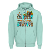 Seafoam a country girl can survive Zipper Hoodie - Zillion Design Studio