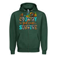 Sports Green a country girl can survive Zipper Hoodie - Zillion Design Studio