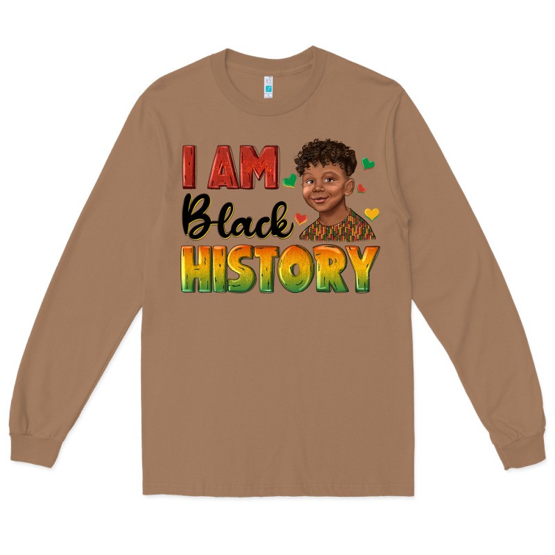 I Am Black History With Afro Black Boy Long Sleeve Tee by texasbilliewilder | Teevron